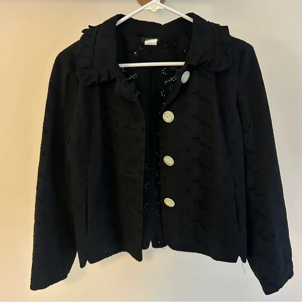 J. Crew‎ eyelet jacket top size: 8 - Picture 2 of 5